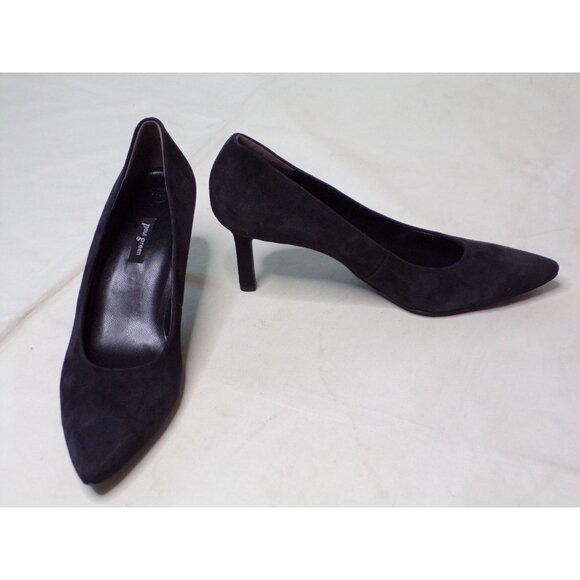 🆕PAUL GREEN Super Soft Pointed Toe Heel Pump Shoes 10 Black Suede - Picture 4 of 10